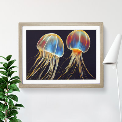 Jellyfish Painted - Single Picture Frame Print