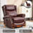 Heat Massage Manual Recliner Chair With Rocker And Swivel In Genuine Leather For Living Room-73524261