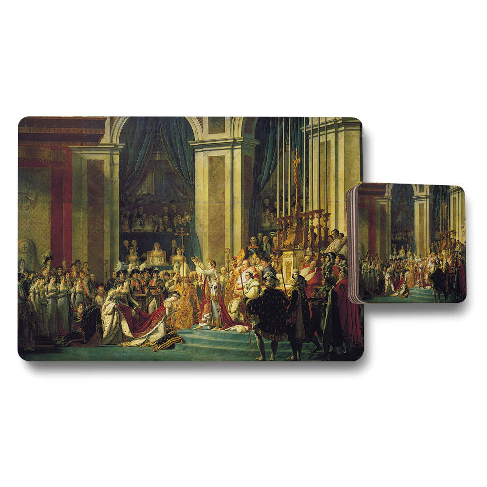 Coronation Ceremony Placemats Coaster Set Vintage Art Prints