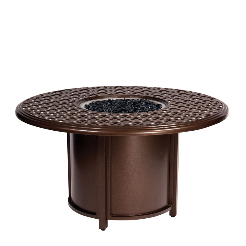Table de feu avec brûleur rond et brûleur rond, Blanc mat