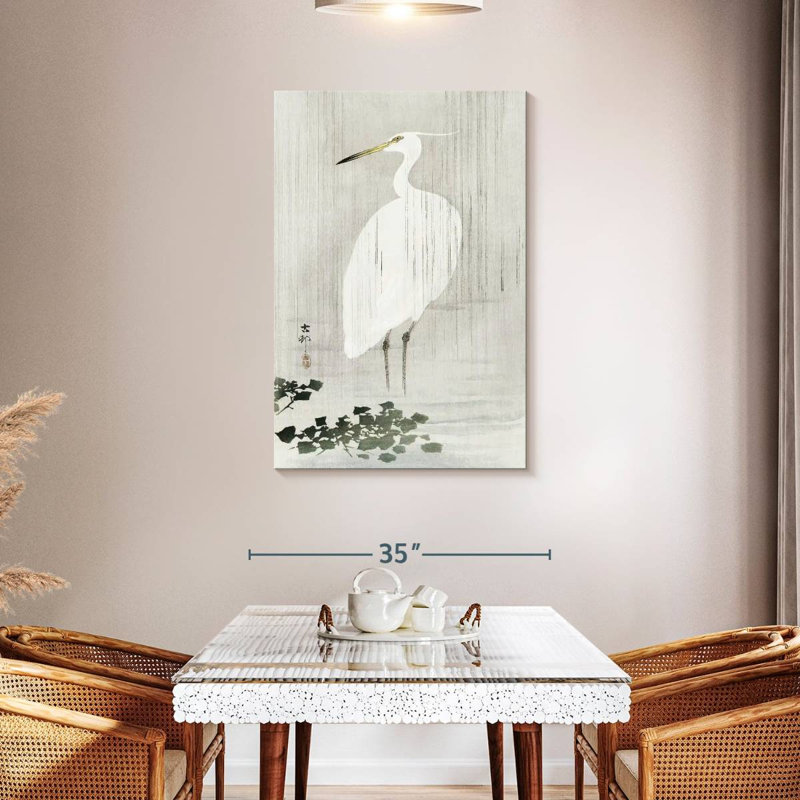 Aigrette ronce sous la pluie, H 45 po x l 30 po