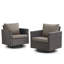 Ensemble de 2 chaises d'extérieur pivotantes en osier et rotin Ingvald-1468147014-1467345843