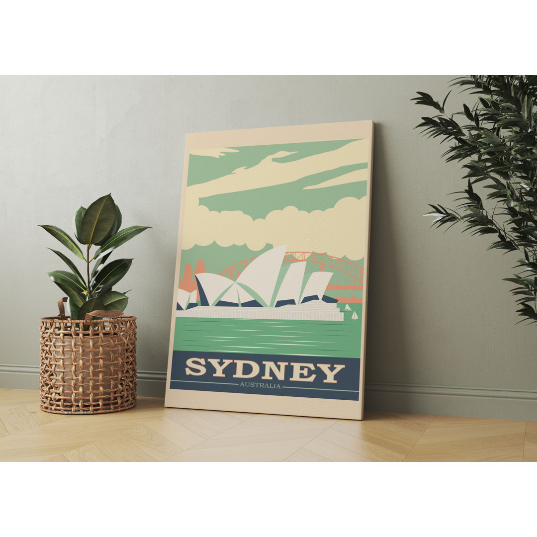 Vintage Poster  - Sydney Skyline I Als Leinwandbild Art_0774