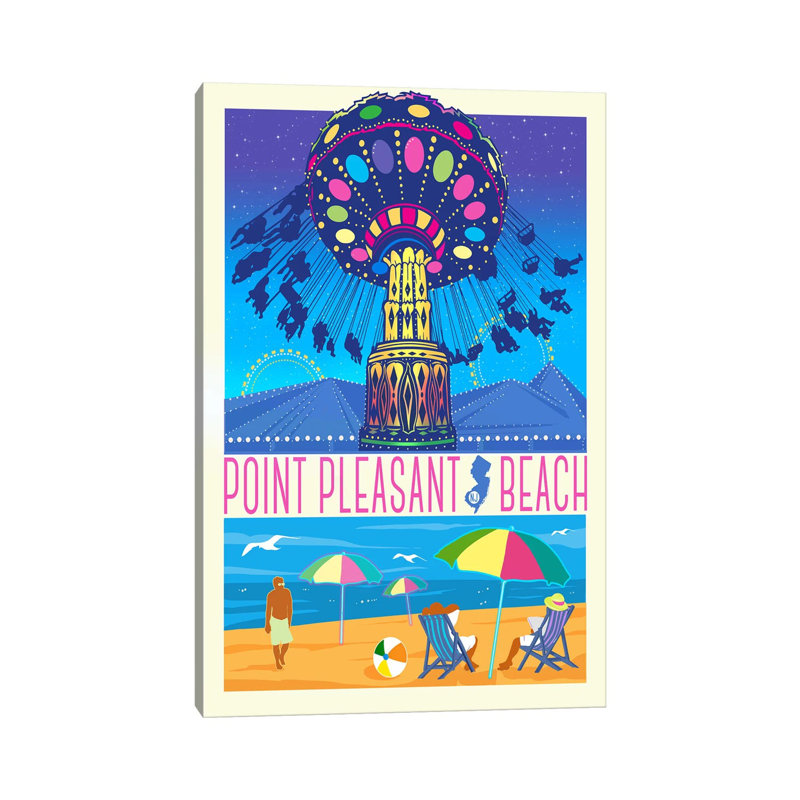 Point Pleasant Beach, New Jersey by Old Red Truck - Wrapped Canvas Poster, 20.32 cm H x 30.48 cm W