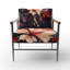 Beige rouge Harmony In Chaos - Fauteuil rembourré de style campagnard, chaise d'appoint rustique à motif floral-1408902550