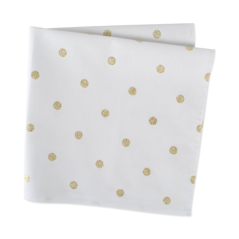 Marriott Cotton Blend Polka Dots Square Napkin, Silver/White