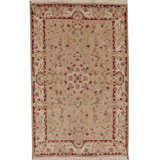 Hand-Knotted High-Quality Beige and Ivory Area Rug