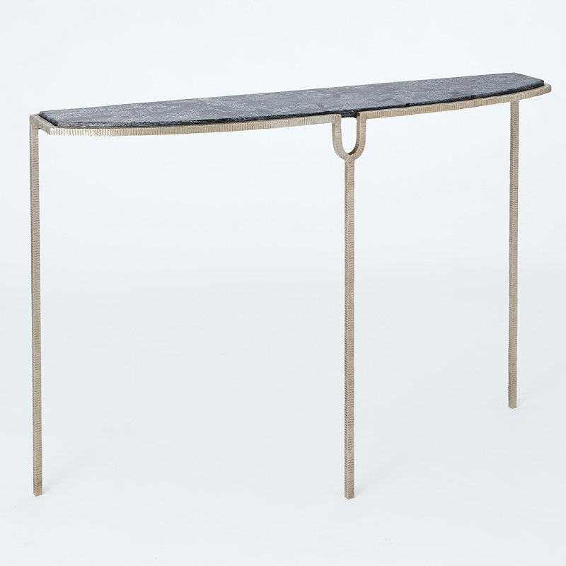 48 " W Marble Top Console Table, Gray, Silver