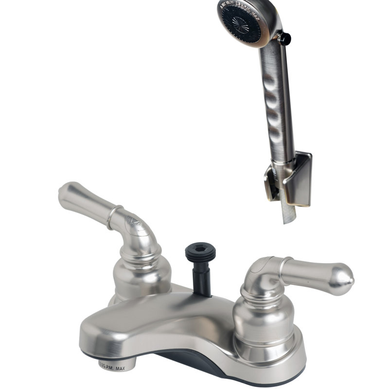 Robinet de salle de bain central à, Nickel brossé