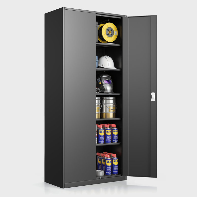 Armoires de rangement en métal avec serrure, Noir, H 71 po x l 31,5 po x P 15,75 po