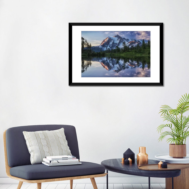 Reproduction d’art sur toile tendue shuksan photgraphic à fixation de soleil, H 16 po x l 24 po x P 1 po, Blanc