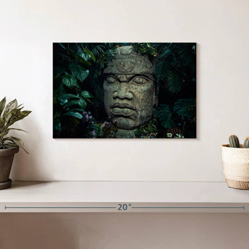 Leisha Mayan Olmec Head, 8" H x 12" W