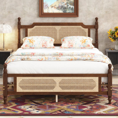 Juanetta Queen Pine Wooden Bed Platform