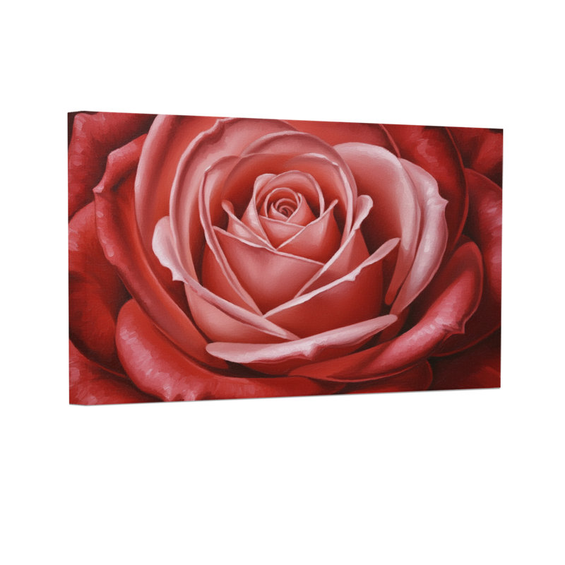 Plantes et fleurs, rose rouge, gros plan, impression d'art floral, H 32 po x l 48 po