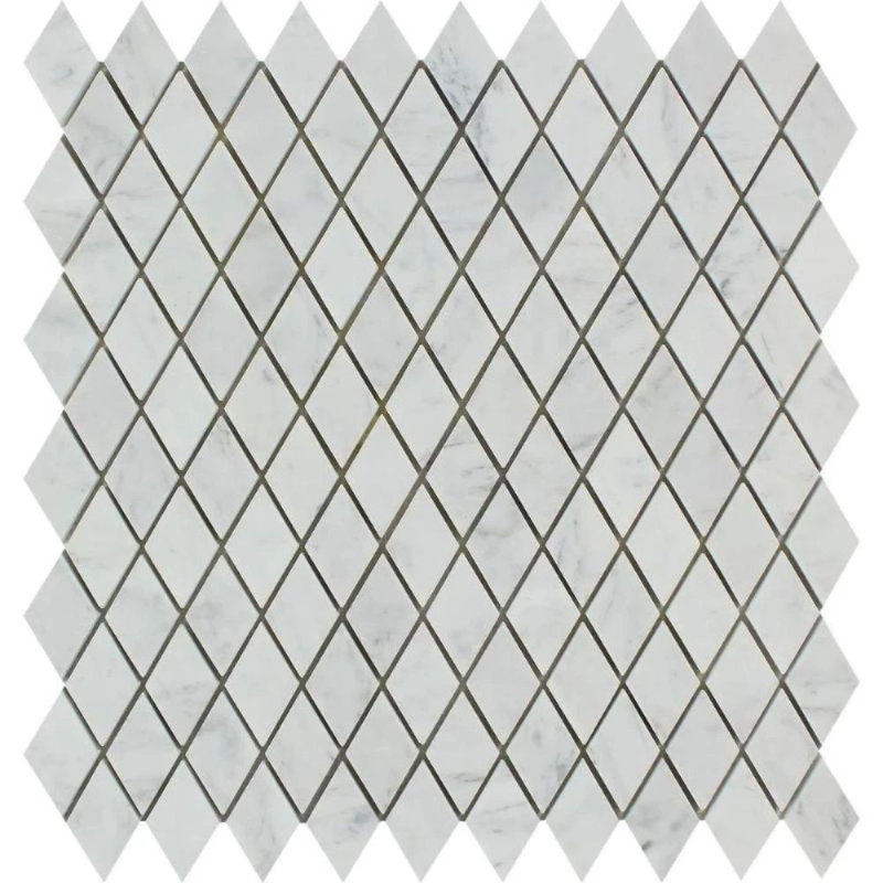1 in. x 2 in. Stone Tile, Honed White