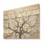 Minimalisme, arbres en chêne noir et blanc I - Art de chêne sur bois de pin naturel-2146469056