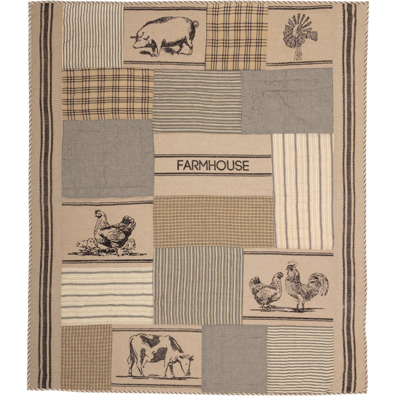 Sawyer Mill Quilted Throw Blanket, Charcoal Grey