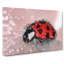 Red Ladybird Insect On A Pink Petal In Abstract - Wrapped Canvas-55338638