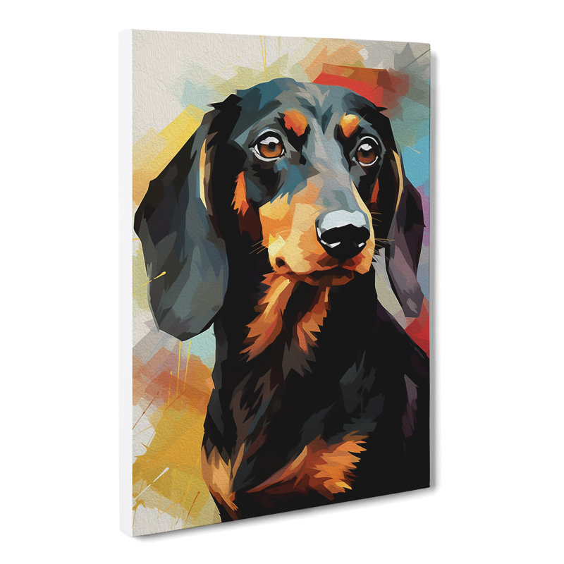 Dachshund Gestural - Wrapped Canvas, 76cm H x 50cm W x 3cm D