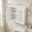Armoire de rangement murale multifonctionnelle blanche à double porte Shutter