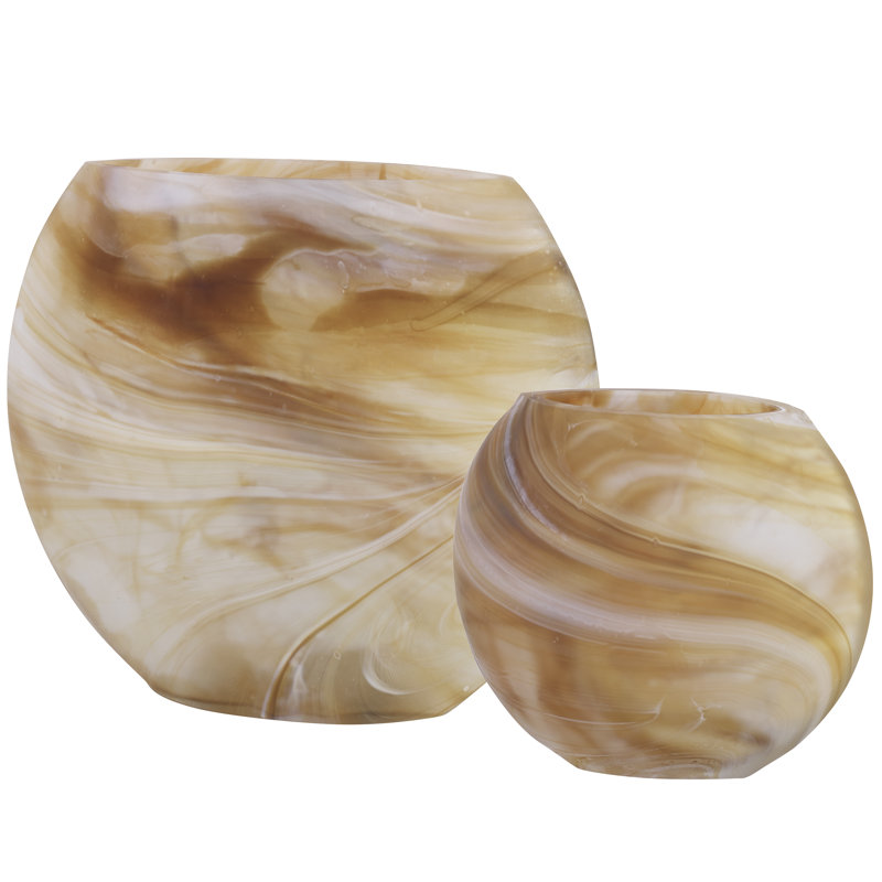Vases Brayden Studio® Fusion caramel et ivoire, ensemble / 2