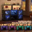 Bar avec prises de courant, armoire à boissons alcoolisées avec lumières à DEL et porte-verre-1258758913