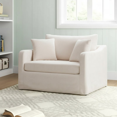 Fauteuil d'appoint surdimensionné 45 po avec 2 coussins; chenille