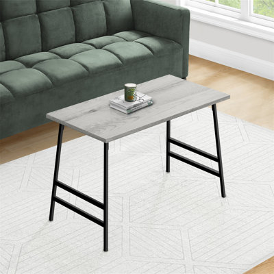 Table basse, accent, cocktail, rectangulaire, salon, métal, stratifié, brun, noir