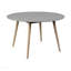 Table de salle à manger d'extérieur ronde en eucalyptus clair et pierre grise