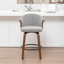 Tabouret de comptoir pivotant rembourré avec structure en bois Devault-123162628