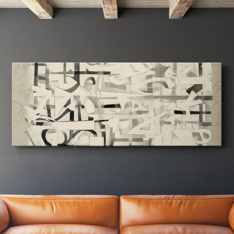 Toile tendue avec châssis abstrait # 9, H 12 po x l 30 po