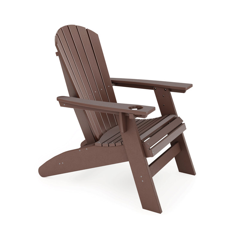 Adirondack Chair – Sturdy HDPE Poly Lumber For Poolside, Patio, And Garden Relaxation, Brown