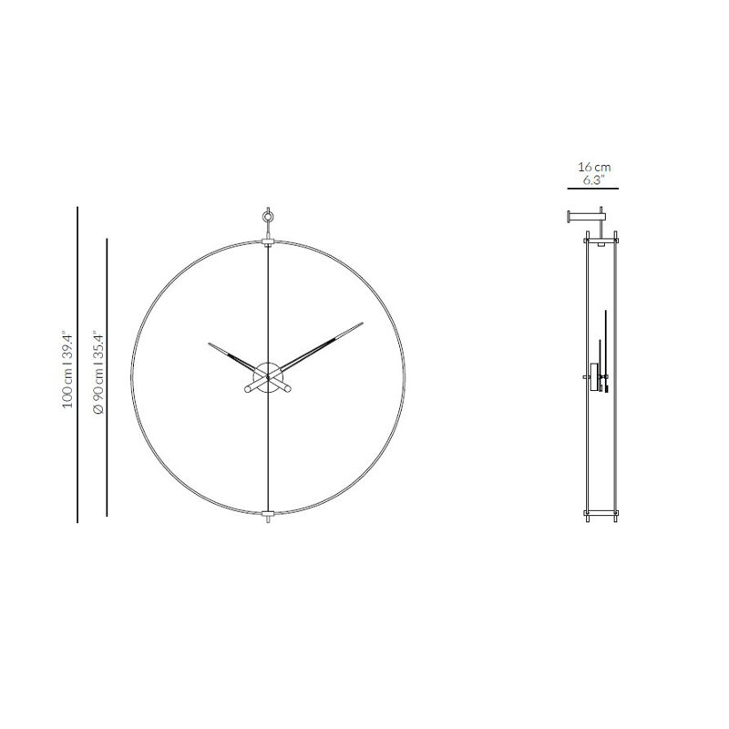 Barcelona Solid Wood Analog Wall Clock