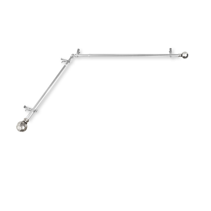 Tringle à rideau simple Campanella, 120” – 170”, Nickel satiné