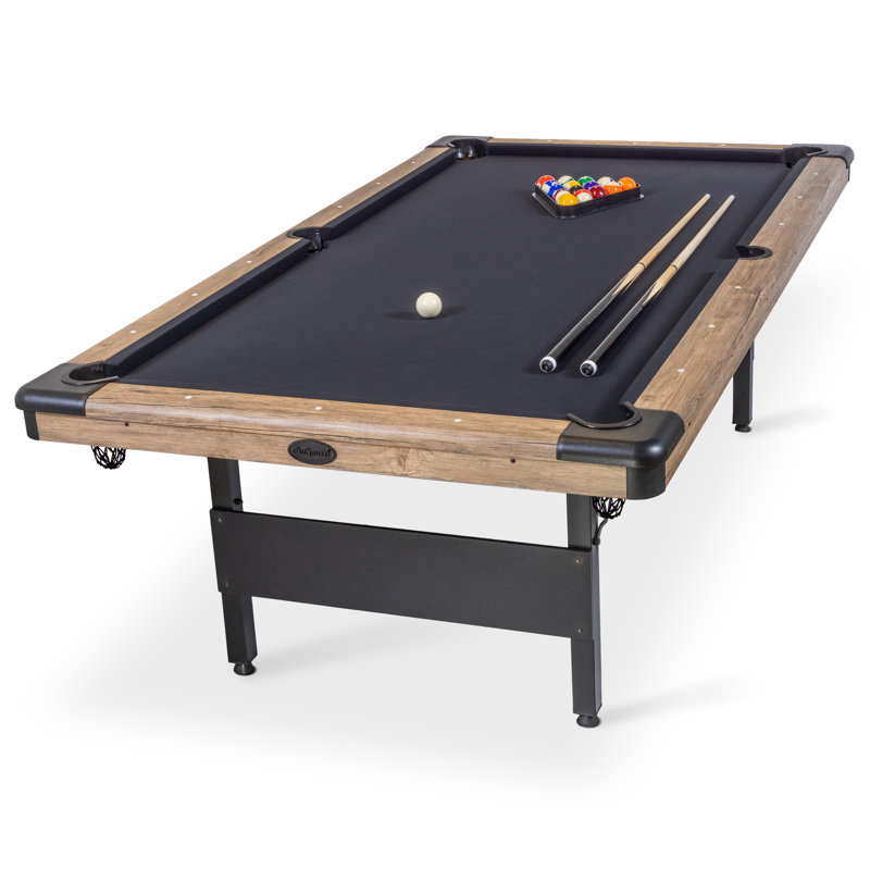 GoSports Portable Pool Table - No Assembly Required Folding Billiard Table in Oak, 31.5" H x 51.5" W x 96" L