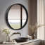 Wood Round Wall Mirror for Bathroom Bedroom Vanity Home Decoration-90993437-90860832