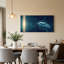 «Blue Dolphins and Calf in Constellation», art mural sur toile