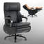 Fauteuil de direction électrique en cuir avec repose-pieds, chaise de bureau inclinable grande et grande de 600 lb, massage 3D et soutien lombaire, chaise d'ordinateur robuste à haut dossier et hauteur réglable