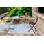 Cotton Striped Area Rug in Light Gray
