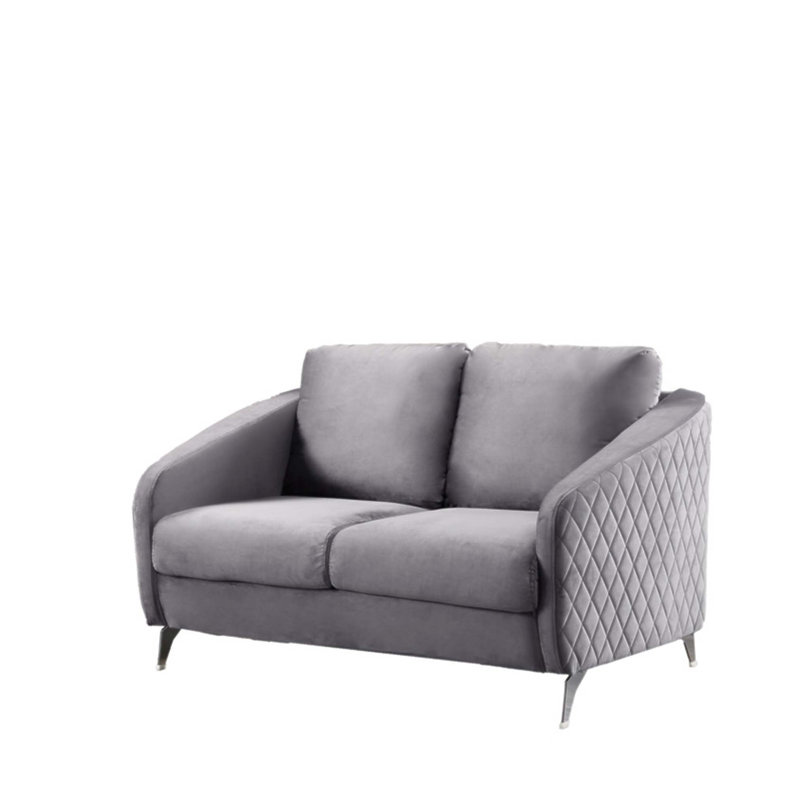 Causeuse luxueuse rembourrée en velours, parfaite pour la vie contemporaine et les sièges confortables, Gris