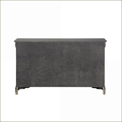 Commodes | Gris foncé traditionnel 6 tiroirs Louis Philippe | Gris foncé | Bois synthétique