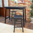 Asian Bar Table With 2 Tavern Pub Counter Stools - Antique Black