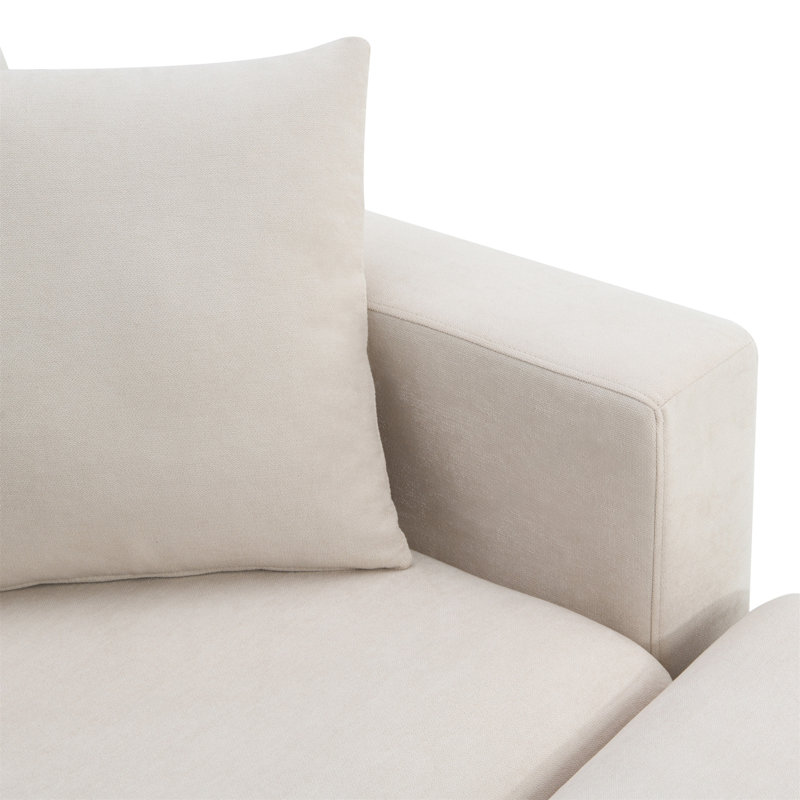 Ensemble de canapé modulaire moderne en L avec 2 coussins gratuits, Polyester beige