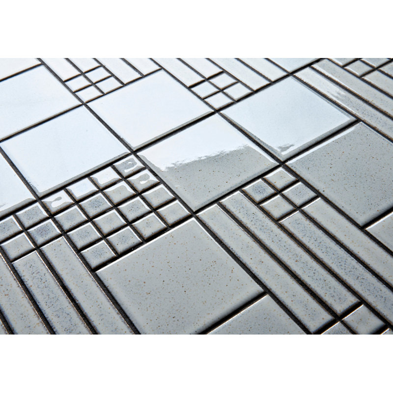 Biyusai 0.89" x 0.89" Ceramic Mosaic Wall Tile, White, 0.89" W x 0.89" L