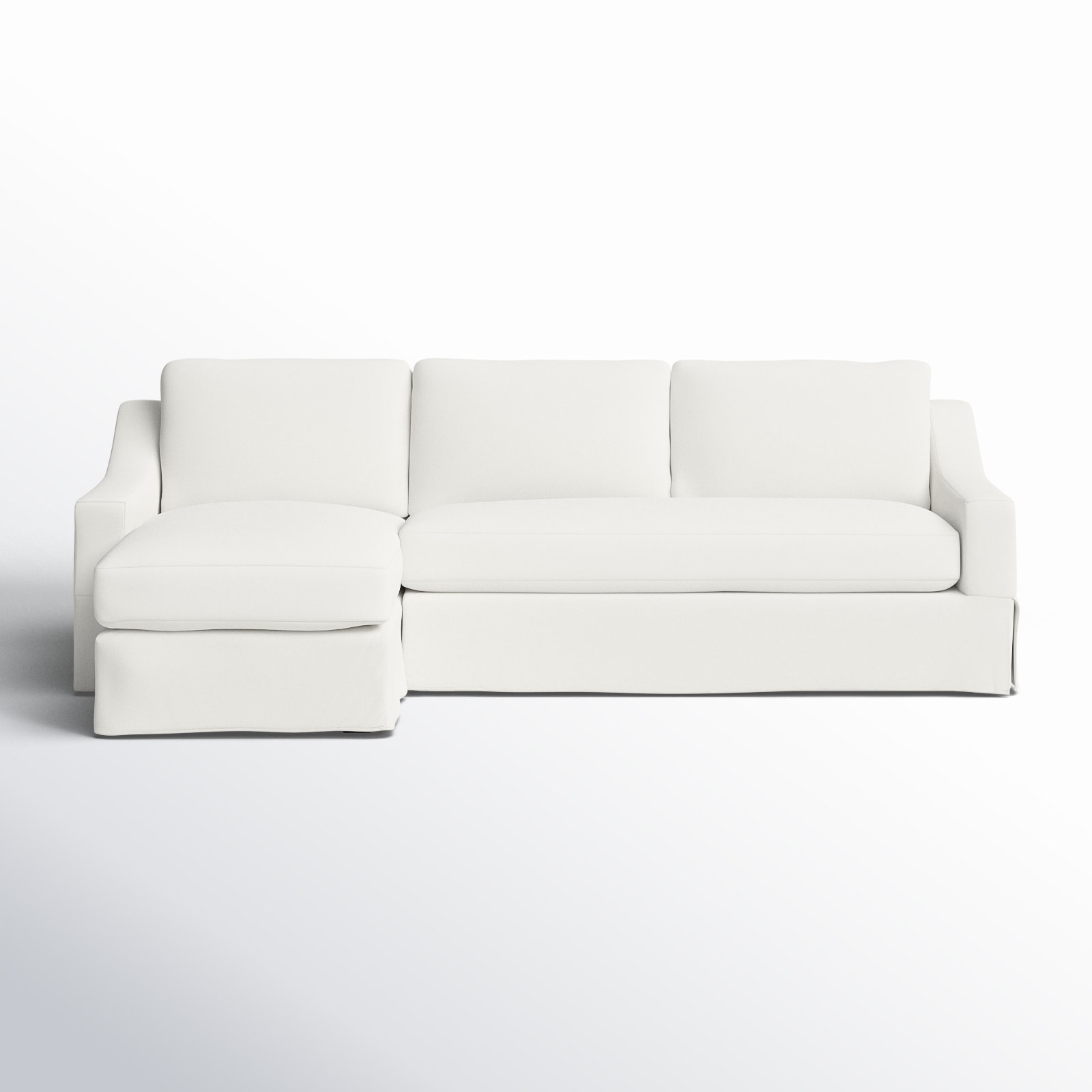 Cranbrook Upholstered Chaise Sectional, Bayou Off White Canvas, Left Hand Facing