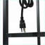 5-Tier Corner Shelf with LED Light &amp; USB Plug, Glass Holder | Metal &amp; MDF | Black
