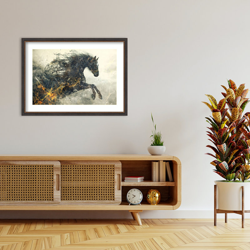 «Horse No 15» par Rafal Kulik, impression sur bois encadrée, H 31 po x l 43 po
