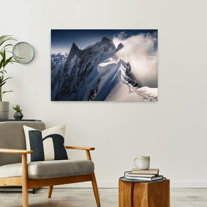 Art contemporain contemporain, paysage de montagne abstrait, H 24 po x l 36 po