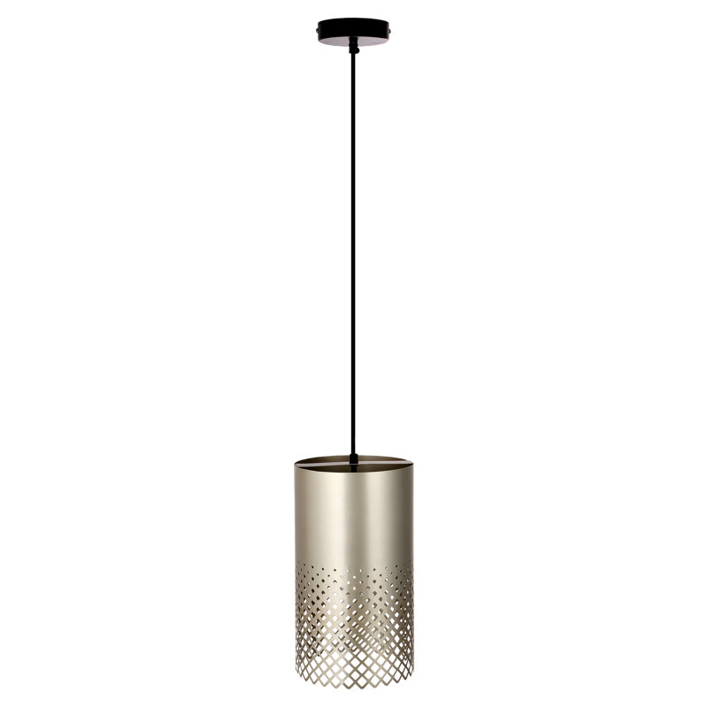 Hattan 8"W Silver Cutout Drum Pendant Light