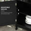 Buffet buffet, armoire de cuisine moderne, armoire à café avec tablette à 2 niveaux et compartiment ouvert, noir